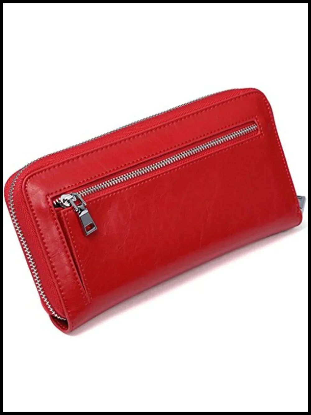 Women's RFID Blocking Leather Wallet Credit Card Holder Zipper Clutch Purse